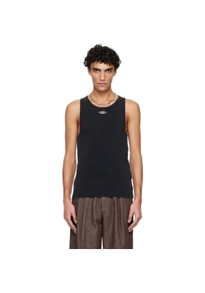 Casablanca Black Faded Ribbed Tank Top