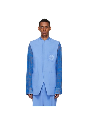 Maximilian Davis Blue Polyester Vest