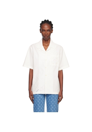 Marine Serre Off-White Regenerated Household Linen S/S Bowling Shirt