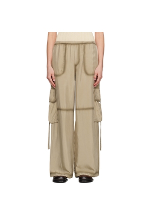 Acne Studios Taupe Satin Cargo Pants