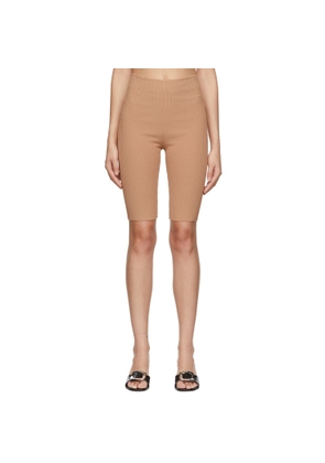ANDREĀDAMO Tan Knit Shorts