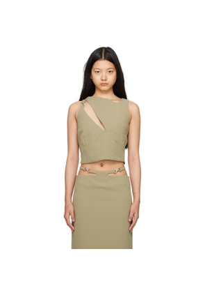 Paris Georgia Khaki Quilted Tank Top