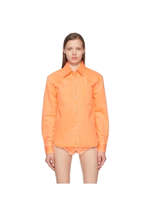 Palm Angels Orange Denim Shirts