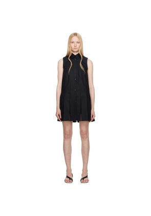 Moncler Black Cotton & Silk Shirt Minidress