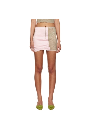 Poster Girl SSENSE Exclusive Pink & Taupe Teddy Miniskirt