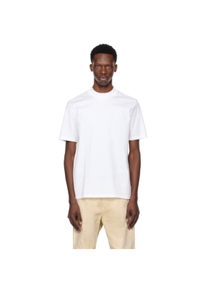 Hugo White Slim-Fit Stand Collar T-shirt
