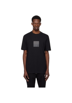 Hugo Black Cotton Jersey Split Logo T-shirt