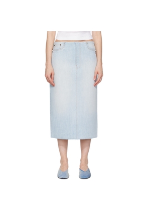 Acne Studios Blue Padded Denim Midi Skirt