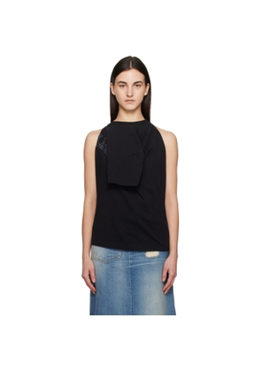 MM6 Maison Margiela Black Dual Wear Varsity Printed T-shirt