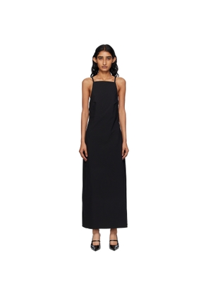 St. Agni Black Minimal Bias Midi Dress