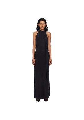 St. Agni Black Bias Scarf Maxi Dress