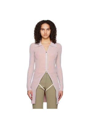 Paris Georgia Gray & Pink Zip-Up Polo
