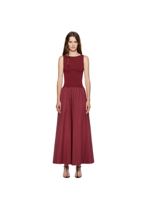 St. Agni Burgundy Bateau Cutout Dress