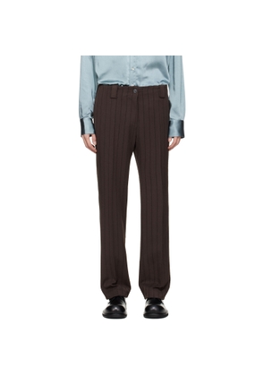 AVAVAV Brown Pinstripe Tailored Trousers