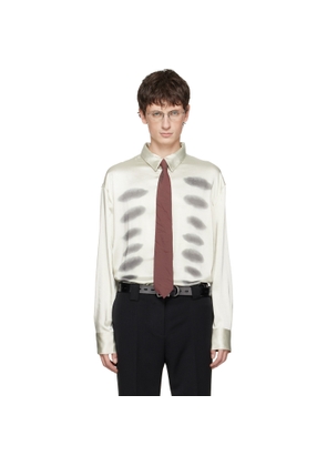 AVAVAV Off-White X-Ray Printed Satin Button-Up Shirt