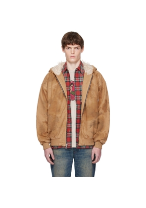 COÛT DE LA LIBERTÉ Tan Dirty Mike Woven Canvas Lined Jacket