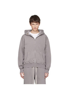 Les Tien Gray Heavyweight Zip Hoodie