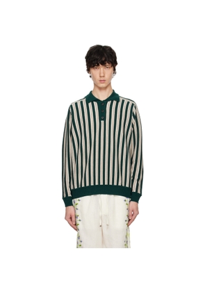 Bode Green & Off-White Hogan Stripe Polo