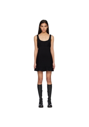 MSGM Black Ruffled Edge Mini Dress