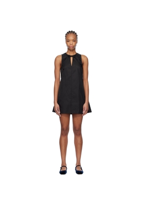 GANNI Black Duchesse Nylon Minidress