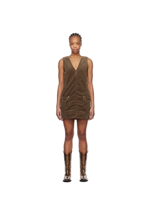 GANNI Brown Corduroy Minidress