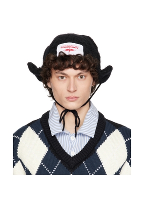 Charles Jeffrey LOVERBOY Black Chunky Aviator Beanie