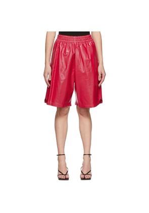 Bottega Veneta Pink Leather Shiny Shorts