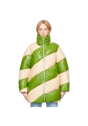 Bottega Veneta Green & Yellow Leather Jacket