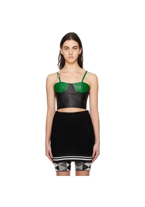 Theophilio SSENSE Exclusive Black Leather Camisole