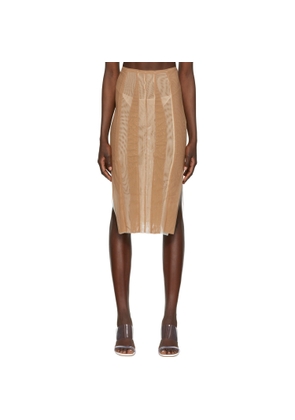 Kathryn Bowen Beige Lingerie Midi Skirt