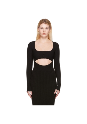 ANDREĀDAMO Black Cut-Out Bodysuit