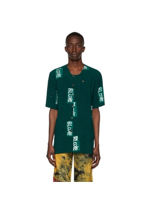 Bloke Green Hand Dyed Collarless Shirt