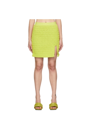 Bottega Veneta Green Knit Chenille Miniskirt