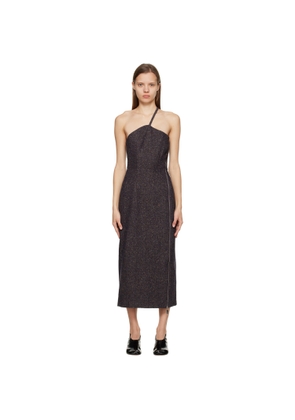 REMAIN Birger Christensen Navy Anne Midi Dress