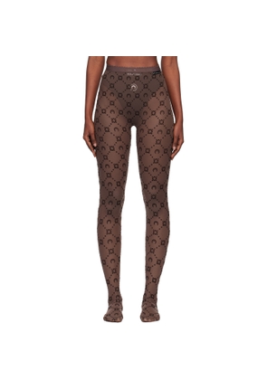 Marine Serre SSENSE Exclusive Brown Recycled Mesh Flock Tights