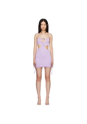 GUIZIO SSENSE Exclusive Purple Ruched Minidress
