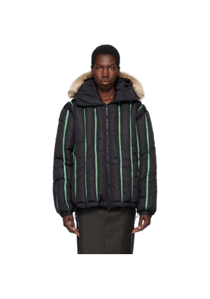 Stanley Raffington Black Quilted Puffer Bomber Jacket