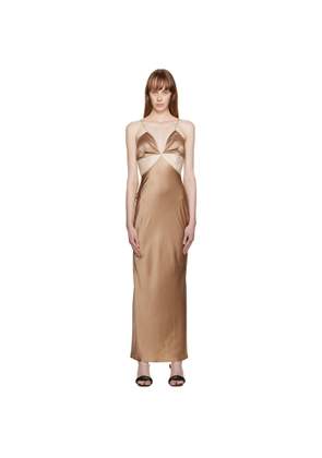 Reformation Brown Poppies Maxi Dress