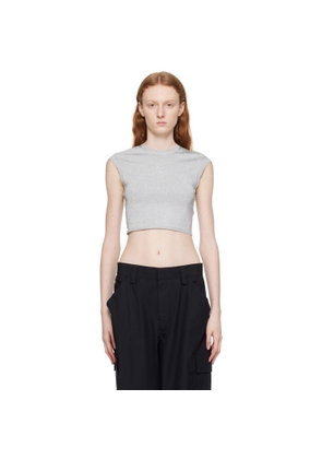alexanderwang.t Silver Cropped T-Shirt