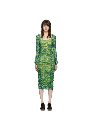 GANNI Multicolor Recycled Nylon Midi Dress