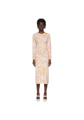 Rokh Pink Polyester Mid-Length Dress