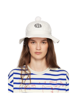 Bode White Paneled Grandfather Bucket Hat