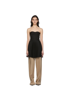 Rokh Black Pleated Corset Dress