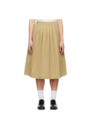 Carter Young Beige Jolie Pleated Midi Skirt