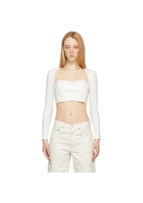 Rokh White Bustiere Corset Long Sleeve T-Shirt