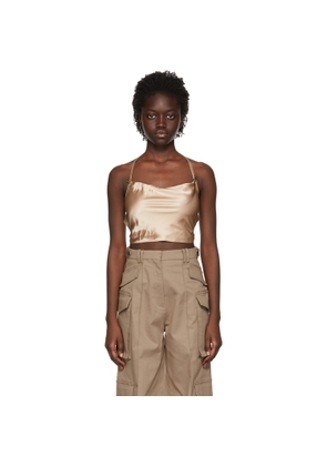 Rokh Brown Silk Tank Top
