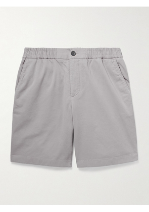 Mr P. - Straight-Leg Garment-Dyed Organic Cotton-Blend Twill Shorts - Men - Gray - 28