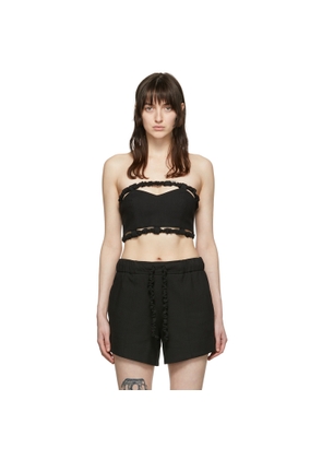 GANNI Black Organic Cotton Tube Top