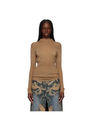 Feng Chen Wang Taupe Transparent Sweater