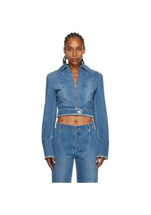 JUNEYEN Blue Paneled Denim Jacket
